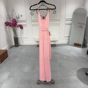 Lovers + Friends pink satin jumpsuit size XS